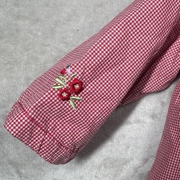 Disney X H&M Winnie the Pooh Vintage Style Red White Gingham Plaid Jacket 6-9M - Picture 12 of 16